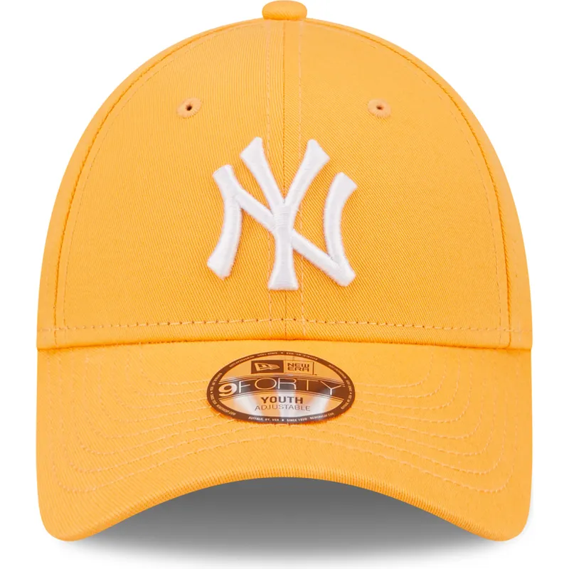 mutzen-gebogen-orange-verstellbares-band-fur-kinder-9forty-league-essential-der-new-york-yankees-mlb-von-new-era