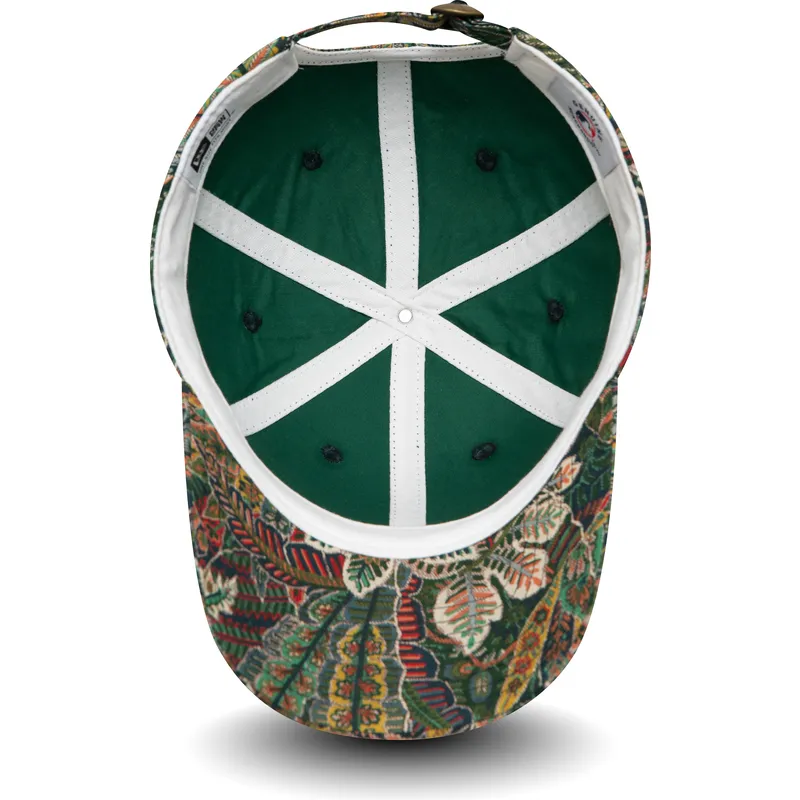 mutzen-gebogen-grun-verstellbares-band-9forty-all-over-print-floral-der-new-york-yankees-mlb-von-new-era