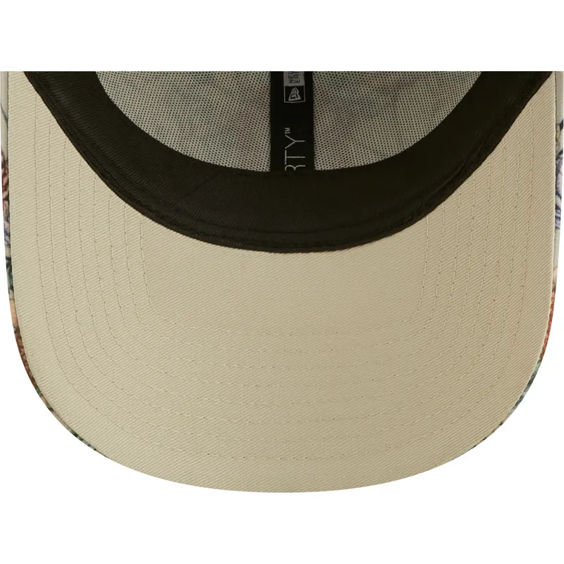 mutzen-gebogen-beige-verstellbares-band-9forty-all-over-print-floral-der-new-york-yankees-mlb-von-new-era