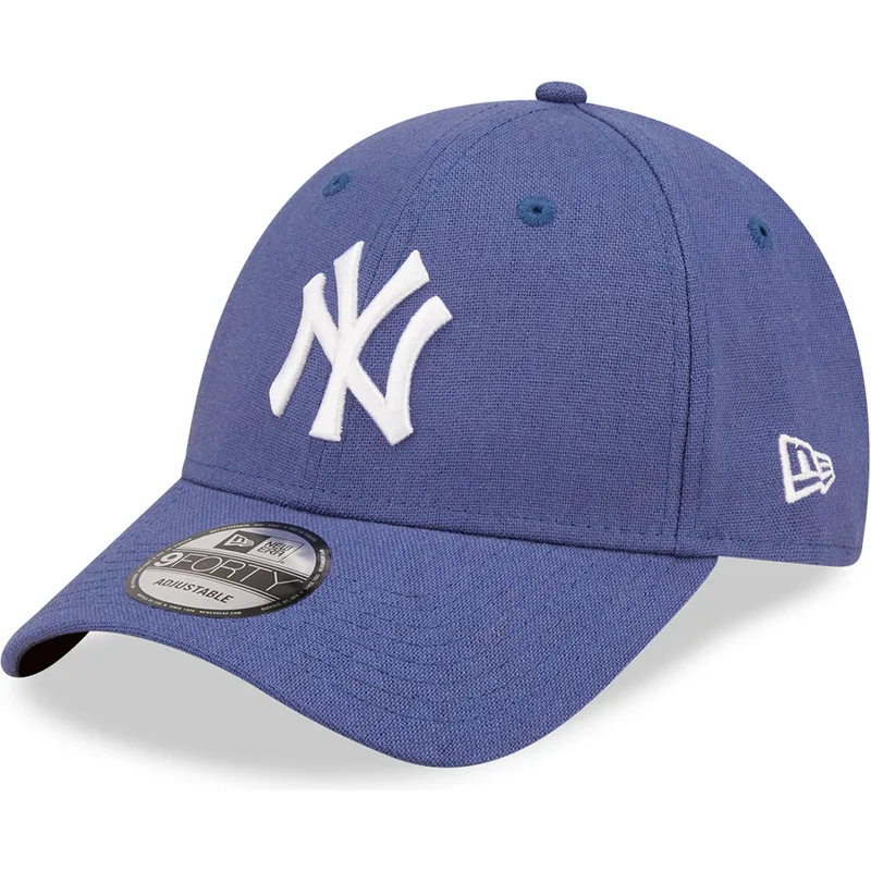 mutzen-gebogen-blau-verstellbares-band-9forty-linen-der-new-york-yankees-mlb-von-new-era mutzen-gebogen-blau-verstellbares-band-9forty-linen-der-new-york-yankees-mlb-von-new-era