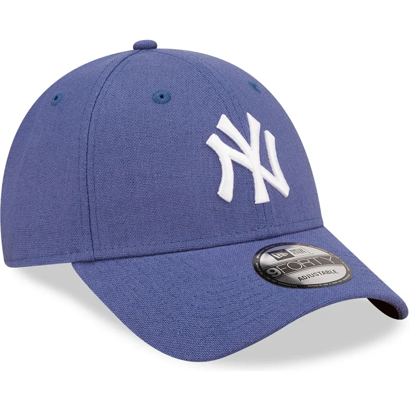 mutzen-gebogen-blau-verstellbares-band-9forty-linen-der-new-york-yankees-mlb-von-new-era mutzen-gebogen-blau-verstellbares-band-9forty-linen-der-new-york-yankees-mlb-von-new-era
