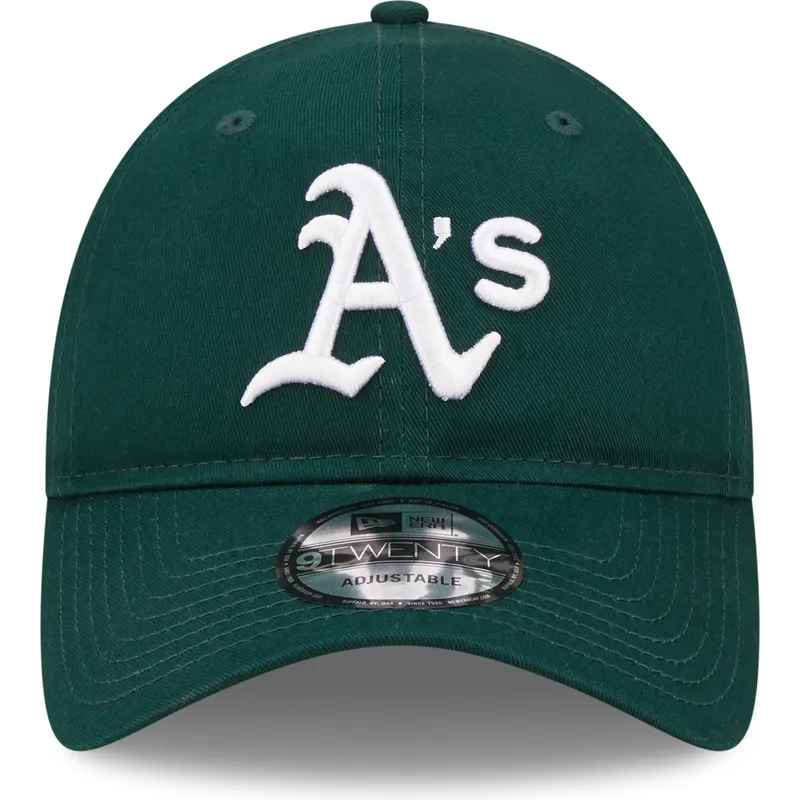 mutzen-gebogen-grun-verstellbares-band-9twenty-league-essential-der-oakland-athletics-mlb-von-new-era