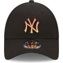 new-era-curved-brim-orange-logo-9forty-gradient-infill-new-york-yankees-mlb-black-adjustable-cap