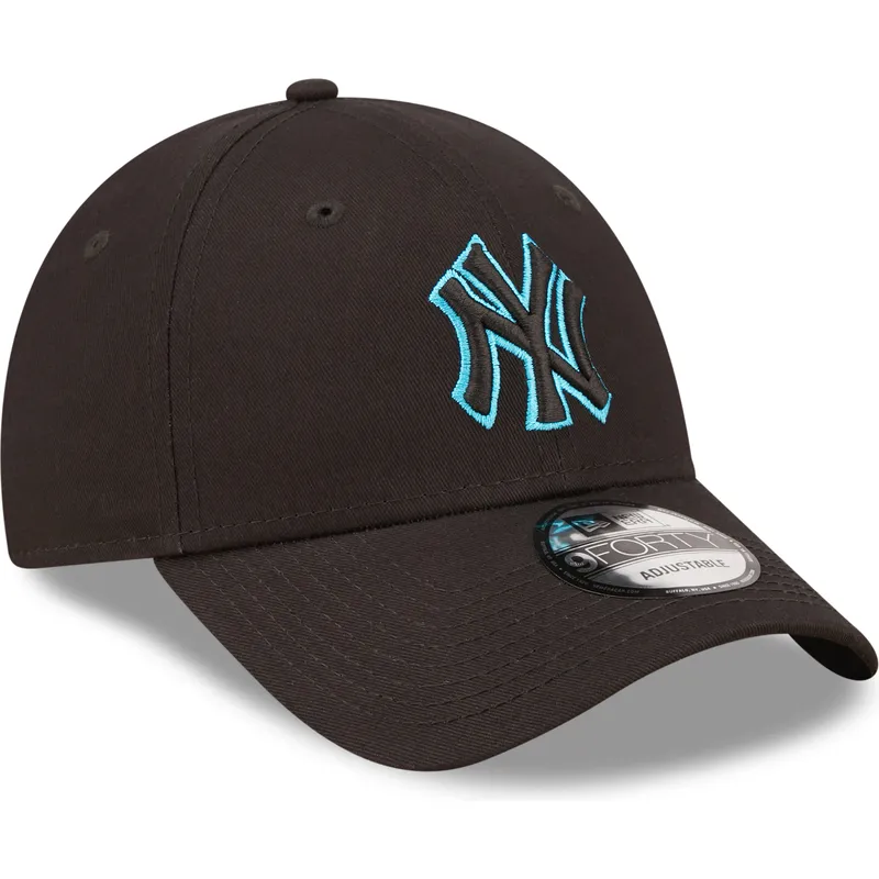 mutzen-gebogen-schwarz-verstellbares-band-9forty-neon-outline-der-new-york-yankees-mlb-von-new-era