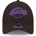 new-era-curved-brim-purple-logo-9forty-neon-outline-los-angeles-lakers-nba-black-adjustable-cap