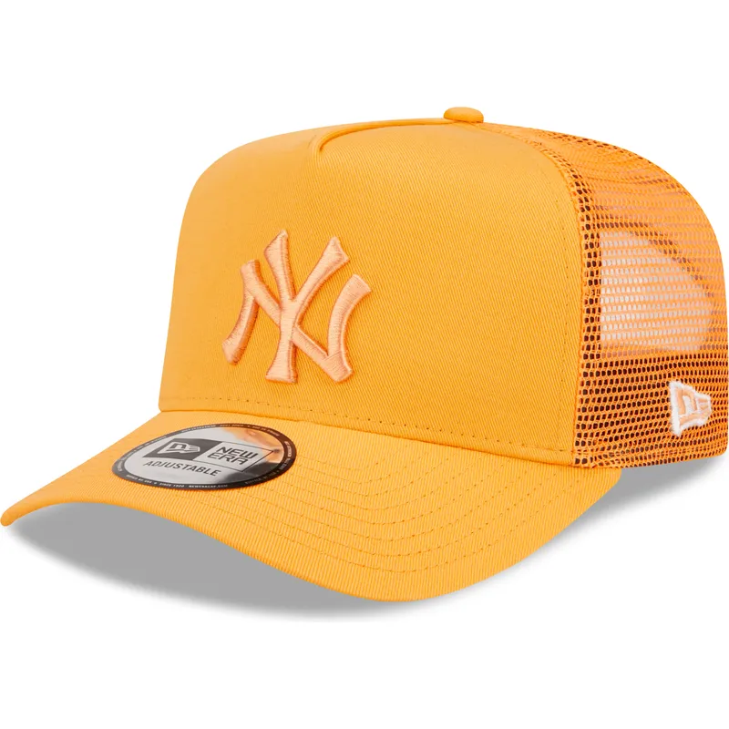 mutzen-gebogen-orange-snapback-a-frame-tonal-mesh-der-new-york-yankees-mlb-von-new-era
