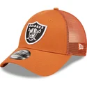 mutzen-gebogen-orange-verstellbares-band-a-frame-home-field-der-las-vegas-raiders-nfl-von-new-era