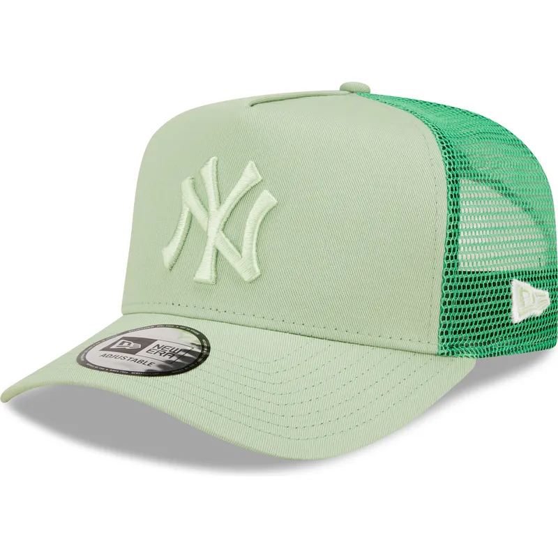 mutzen-gebogen-grun-snapback-claro-a-frame-tonal-mesh-der-new-york-yankees-mlb-von-new-era