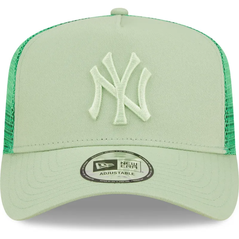 mutzen-gebogen-grun-snapback-claro-a-frame-tonal-mesh-der-new-york-yankees-mlb-von-new-era