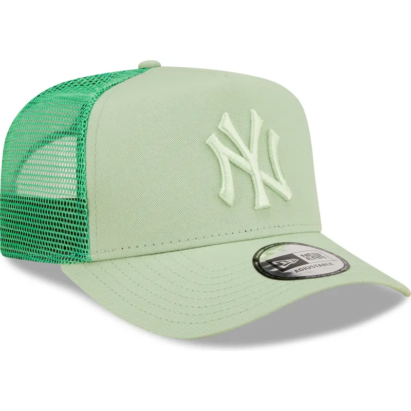 mutzen-gebogen-grun-snapback-claro-a-frame-tonal-mesh-der-new-york-yankees-mlb-von-new-era