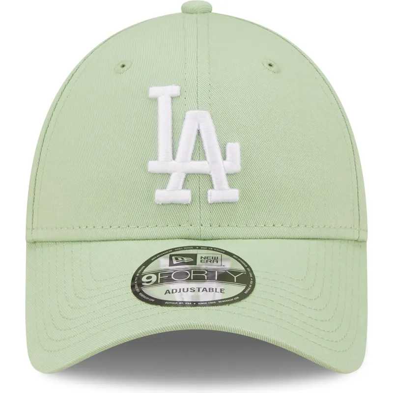 mutzen-gebogen-grun-verstellbares-band-claro-9forty-league-essential-der-los-angeles-dodgers-mlb-von-new-era
