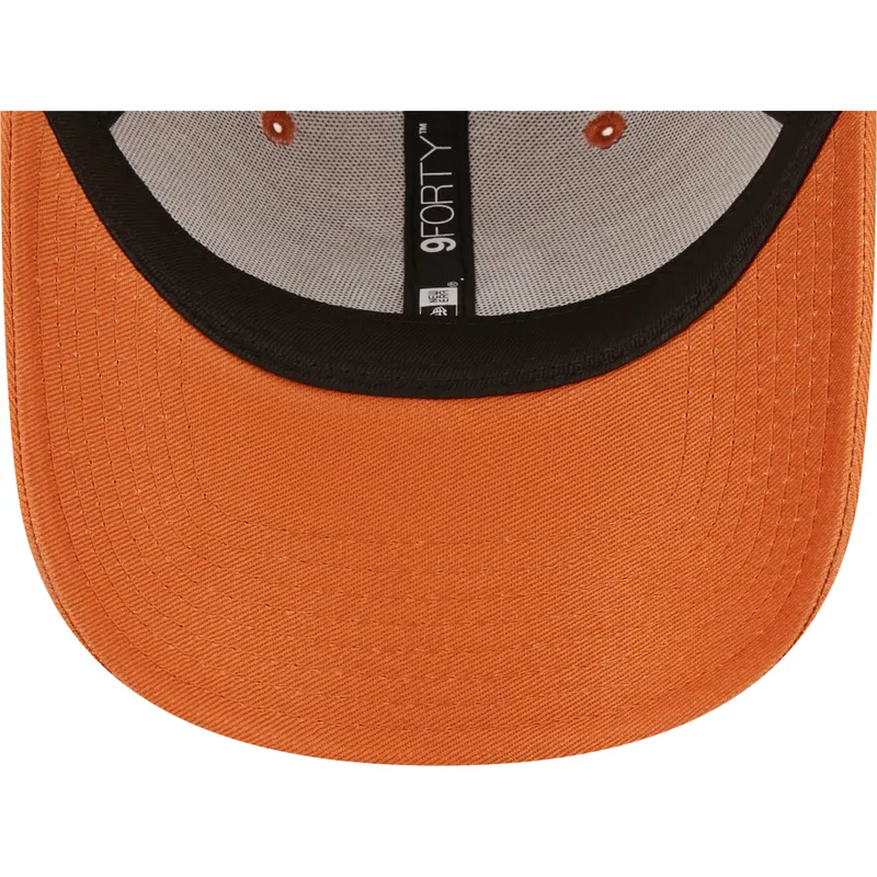 mutzen-gebogen-orange-verstellbares-band-9forty-league-essential-der-new-york-yankees-mlb-von-new-era
