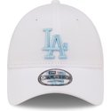 new-era-curved-brim-blue-logo-9forty-league-essential-los-angeles-dodgers-mlb-white-adjustable-cap