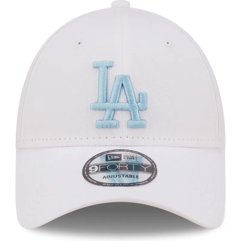mutzen-gebogen-weiss-verstellbares-band-9forty-league-essential-der-los-angeles-dodgers-mlb-von-new-era