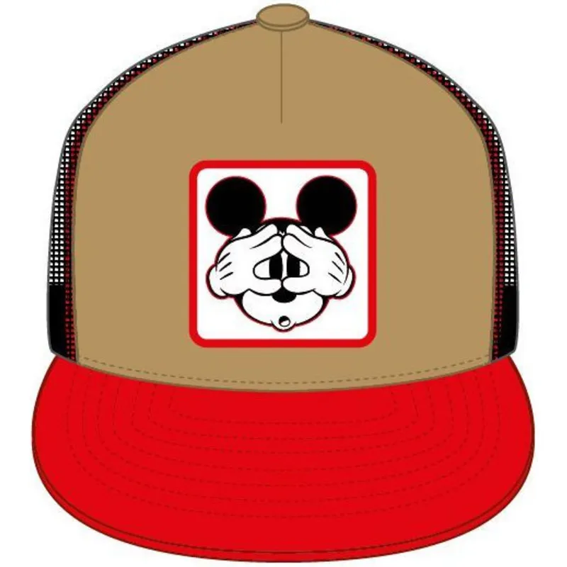 mutzen-flach-braun-snapback-mickey-mouse-disney-von-capslab mutzen-flach-braun-snapback-mickey-mouse-disney-von-capslab