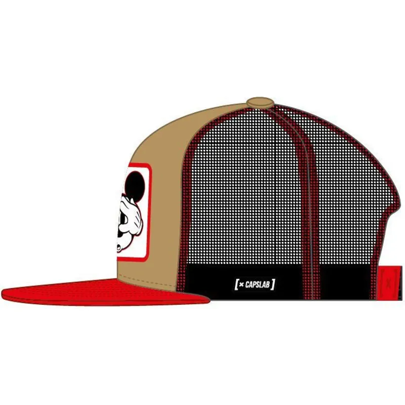 mutzen-flach-braun-snapback-mickey-mouse-disney-von-capslab mutzen-flach-braun-snapback-mickey-mouse-disney-von-capslab