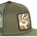mutzen-flach-grun-snapback-kojote-looney-tunes-von-capslab