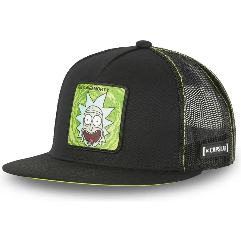 mutzen-flach-schwarz-snapback-rick-sanchez-rick-und-morty-von-capslab mutzen-flach-schwarz-snapback-rick-sanchez-rick-und-morty-von-capslab