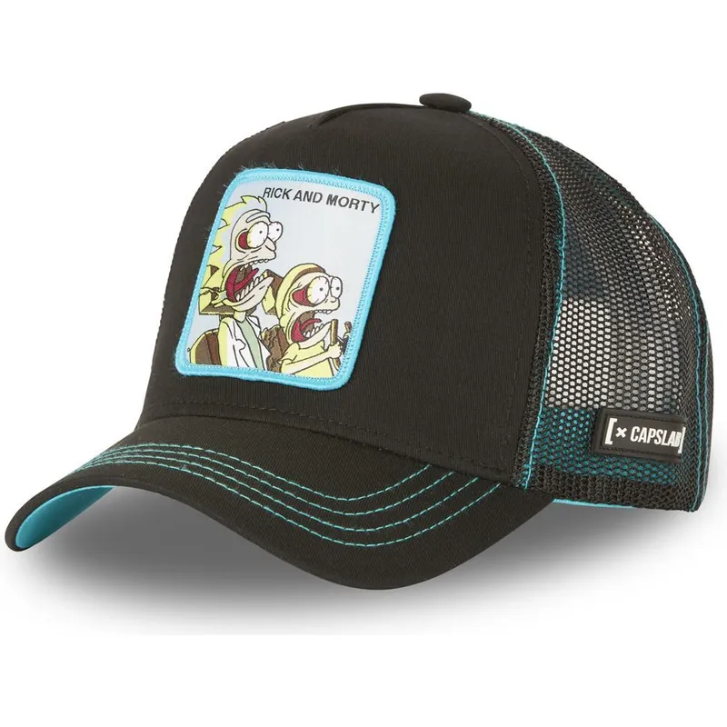 schwarze-trucker-kappe-rick-and-morty-re3-rick-and-morty-von-capslab