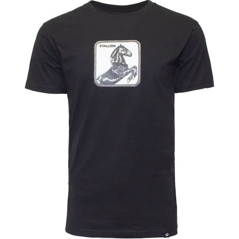 t-shirt-kurzarm-schwarz-der-camiseta-manga-corta-negra-caballo-stallion-stud-the-farm-the-farm-von-goorin-bros
