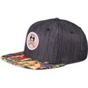 djinns-flat-brim-frida-kahlo-linen-rev-black-snapback-cap