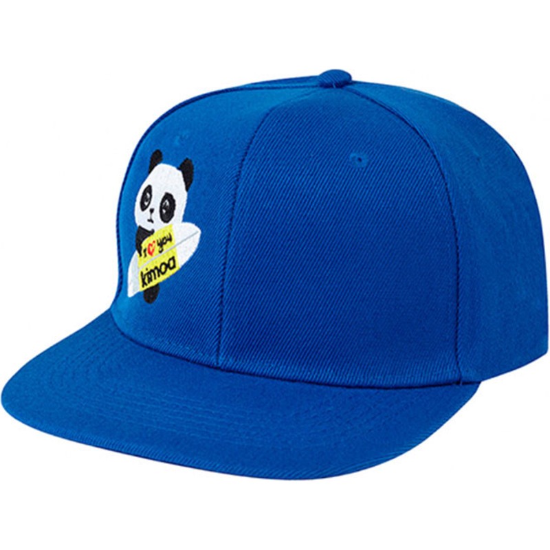 kimoa-flat-brim-panda-by-domingo-zapata-blue-snapback-cap
