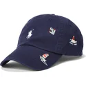 marineblaue-verstellbare-kappe-mit-gebogenem-schirm-und-weissem-nautical-twill-logo-von-polo-ralph-lauren