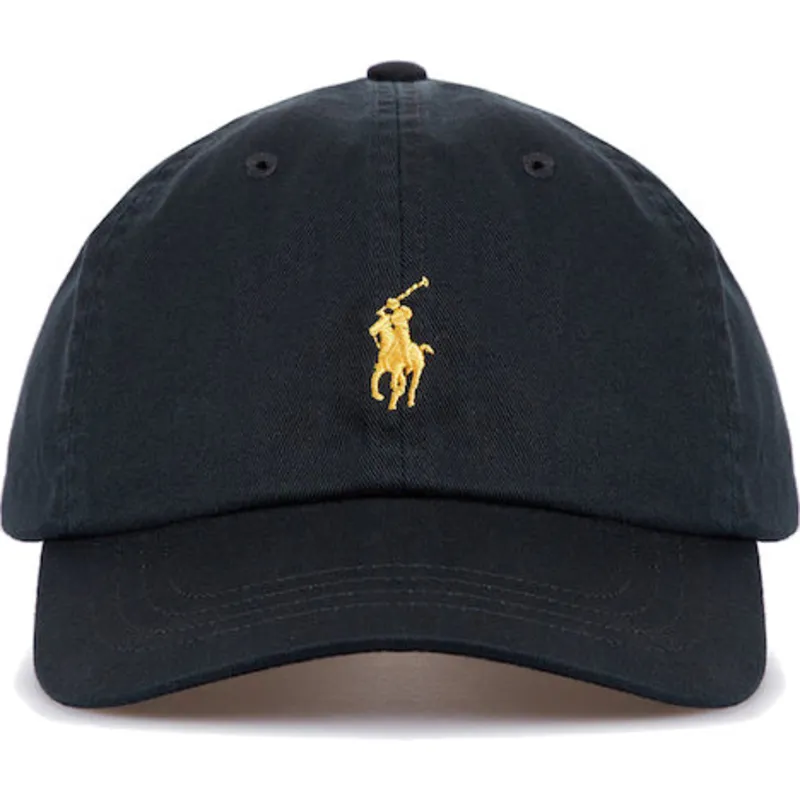 schwarze-verstellbare-curved-cap-mit-goldenem-logo-cotton-chino-classic-sport-von-polo-ralph-lauren