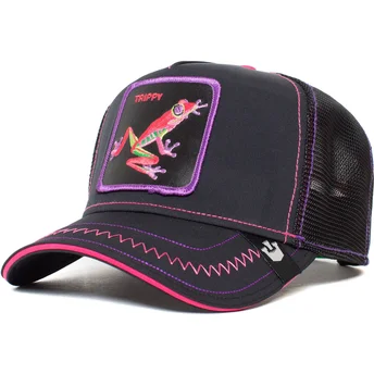 schwarze-trucker-kappe-frosch-trippy-triiipppy-this-is-the-drip-the-farm-von-goorin-bros