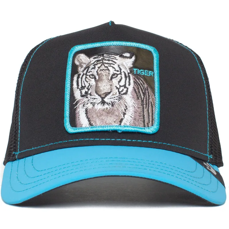trucker-cap-schwarz-und-blau-tiger-tiger-blue-streak-the-farm-von-goorin-bros