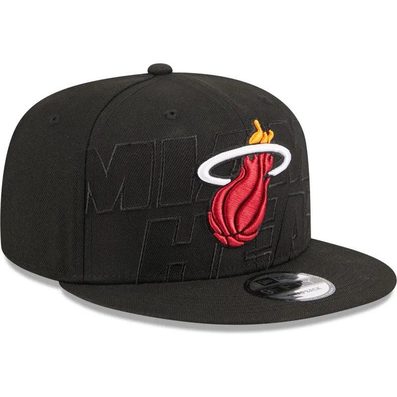 mutzen-flach-schwarz-snapback-9fifty-draft-edition-2023-der-miami-heat-nba-von-new-era