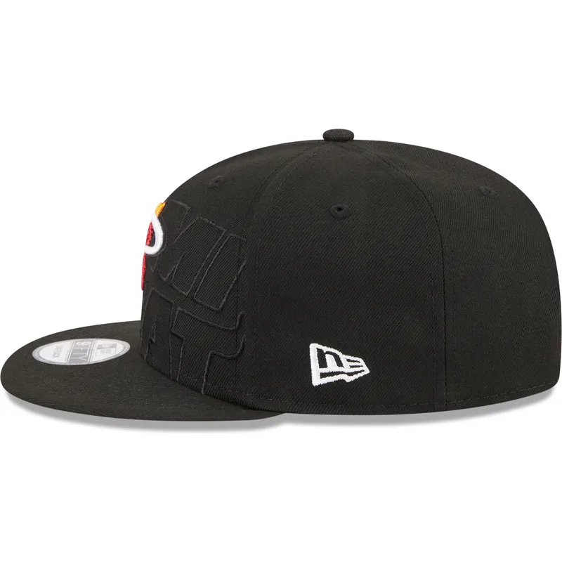 mutzen-flach-schwarz-snapback-9fifty-draft-edition-2023-der-miami-heat-nba-von-new-era