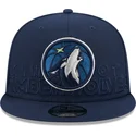 mutzen-flach-marineblau-snapback-9fifty-draft-edition-2023-der-minnesota-timberwolves-nba-von-new-era