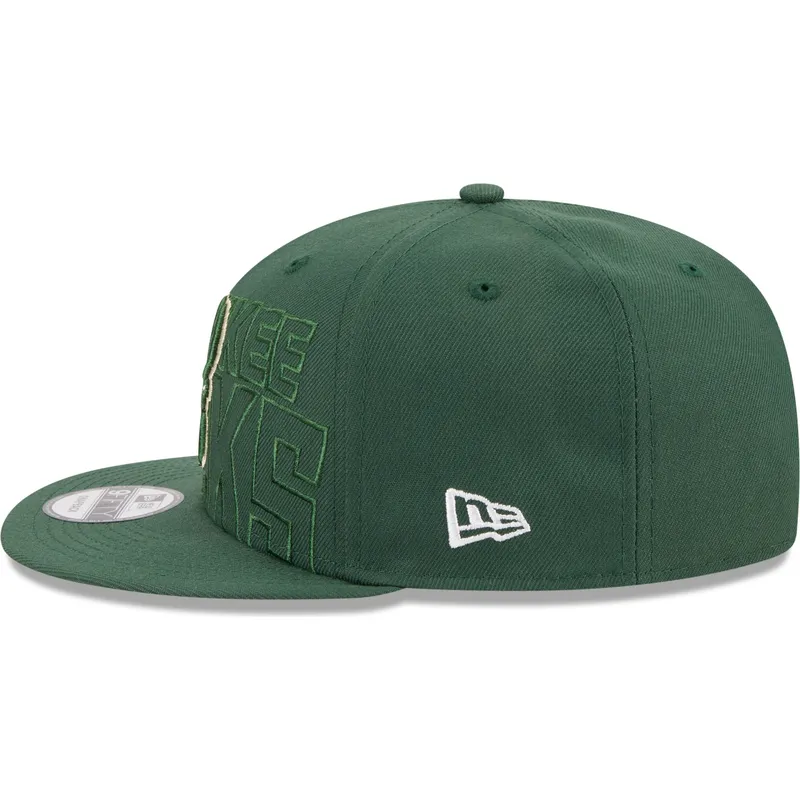 mutzen-flach-grun-snapback-9fifty-draft-edition-2023-der-milwaukee-bucks-nba-von-new-era
