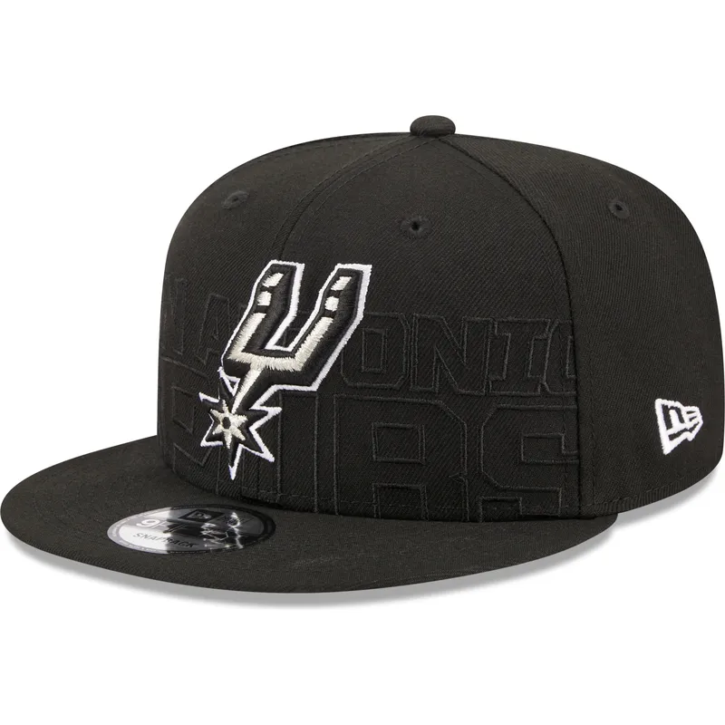 mutzen-flach-schwarz-snapback-9fifty-draft-edition-2023-der-san-antonio-spurs-nba-von-new-era