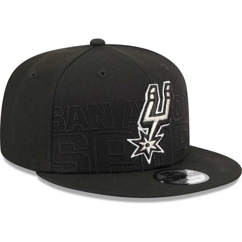 mutzen-flach-schwarz-snapback-9fifty-draft-edition-2023-der-san-antonio-spurs-nba-von-new-era