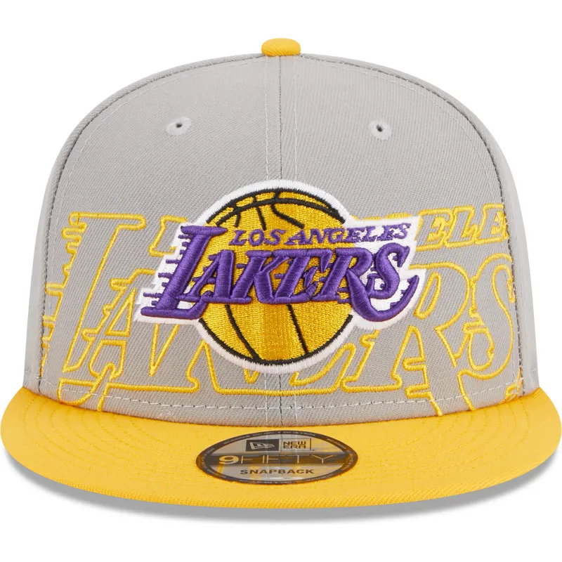 mutzen-flach-grau-snapback-9fifty-draft-edition-2023-der-los-angeles-lakers-nba-von-new-era