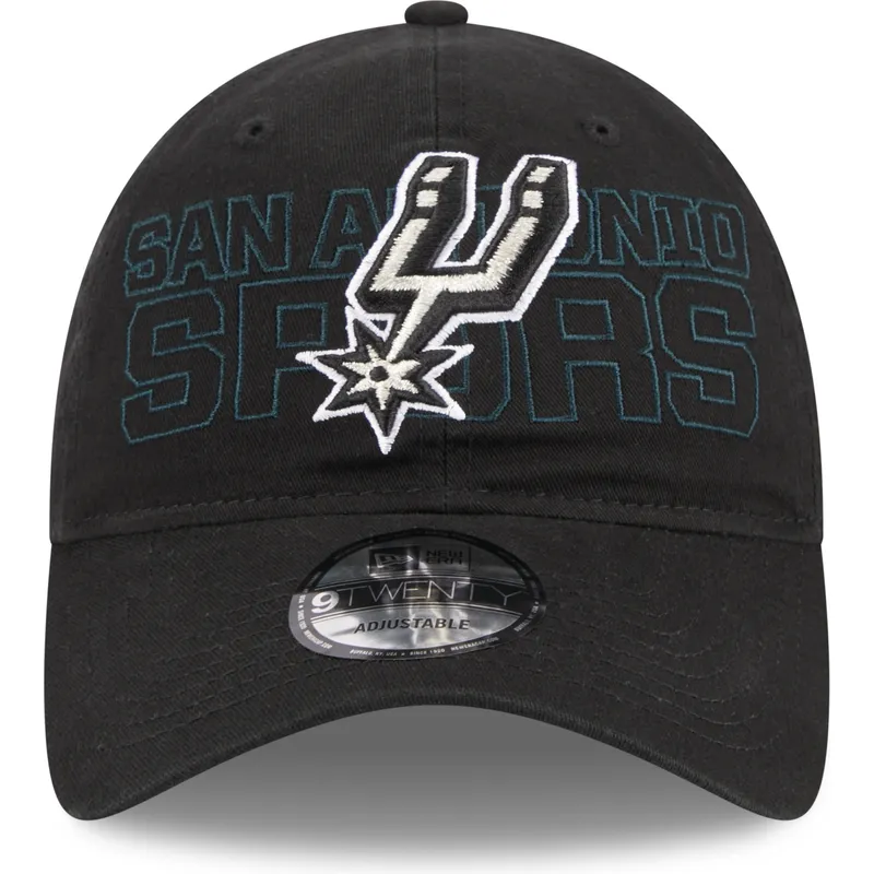 mutzen-gebogen-schwarz-verstellbares-band-9twenty-draft-edition-2023-der-san-antonio-spurs-nba-von-new-era