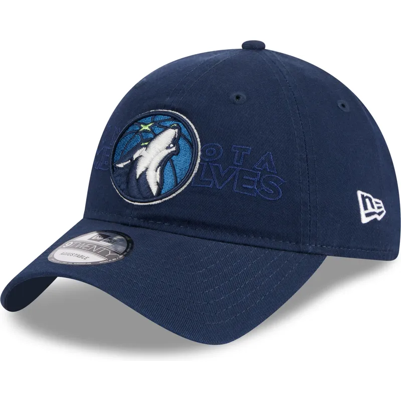 marineblaue-verstellbare-gebogene-kappe-9twenty-draft-edition-2023-der-minnesota-timberwolves-nba-von-new-era
