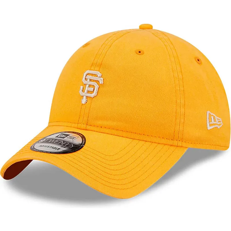 gebogene-orangefarbene-verstellbare-9twenty-mini-logo-kappe-der-san-francisco-giants-mlb-von-new-era