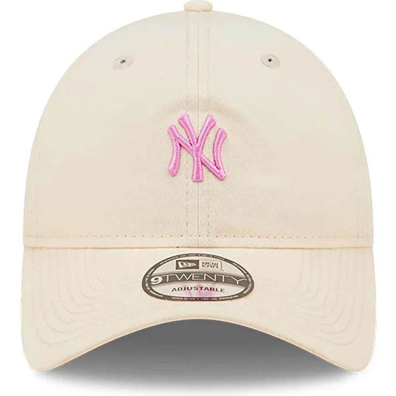 mutzen-gebogen-rosa-verstellbares-band-claro-9twenty-mini-der-new-york-yankees-mlb-von-new-era