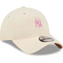 mutzen-gebogen-rosa-verstellbares-band-claro-9twenty-mini-der-new-york-yankees-mlb-von-new-era