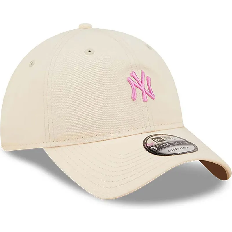 mutzen-gebogen-rosa-verstellbares-band-claro-9twenty-mini-der-new-york-yankees-mlb-von-new-era