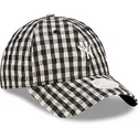 mutzen-gebogen-schwarz-verstellbares-band-9twenty-gingham-der-new-york-yankees-mlb-von-new-era