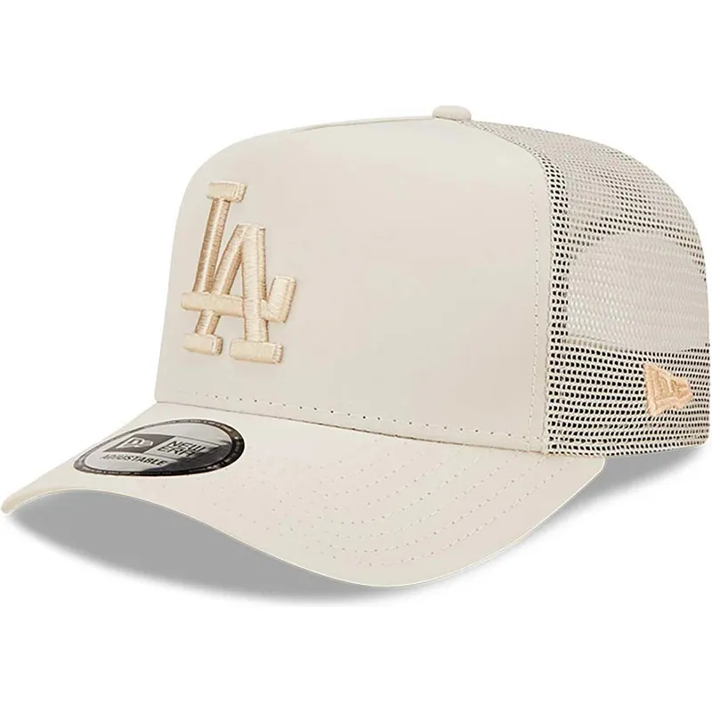 mutzen-gebogen-beige-snapback-a-frame-tech-ripstop-der-los-angeles-dodgers-mlb-von-new-era