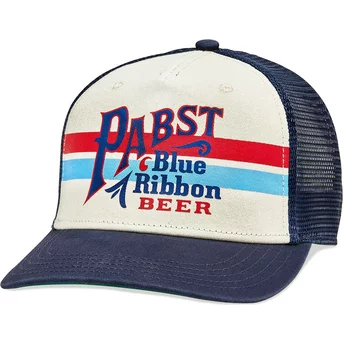 American Needle Pabst Blue Ribbon Sinclair Beige and Navy Blue Snapback Trucker Hat