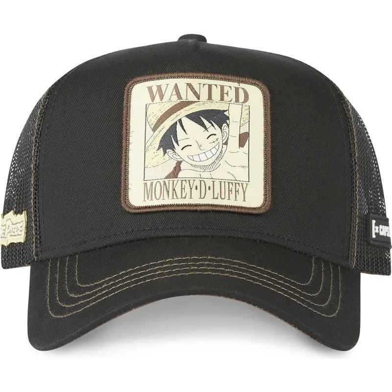 schwarze-trucker-cap-monkey-d-luffy-wanted-dead-or-alive-wan1-one-piece-von-capslab