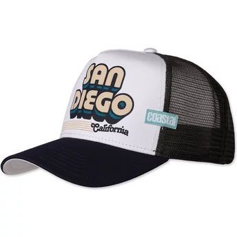 Coastal San Diego HFT White and Navy Blue Trucker Hat