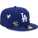 blaue-flache-fitted-kappe-59fifty-sunlight-pop-der-los-angeles-dodgers-mlb-von-new-era