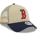 new-era-9forty-a-frame-all-day-trucker-boston-red-sox-mlb-beige-and-navy-blue-trucker-hat